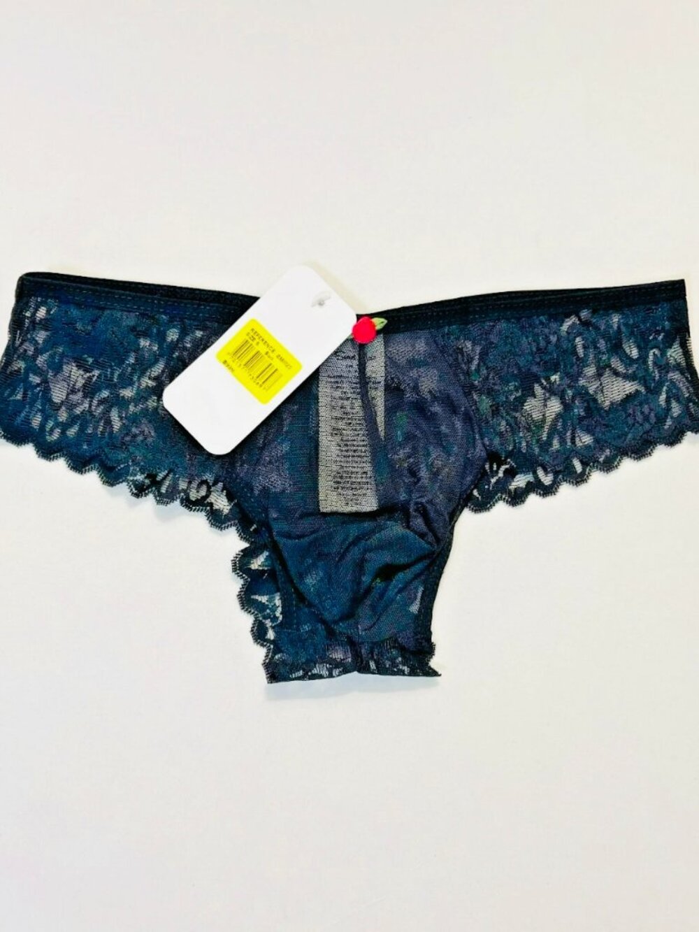 Secret Male Size "S" Polyamide Blend Sheer Lace Brazilin Cut Brief - Black